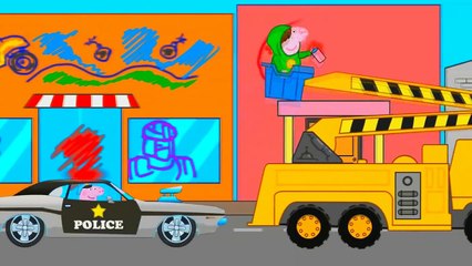 Peppa Pig Tank vs Police Car Kids Animation | Military Trucks, Tank Peppa Pig