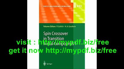 Spin Crossover in Transition Metal Compounds I