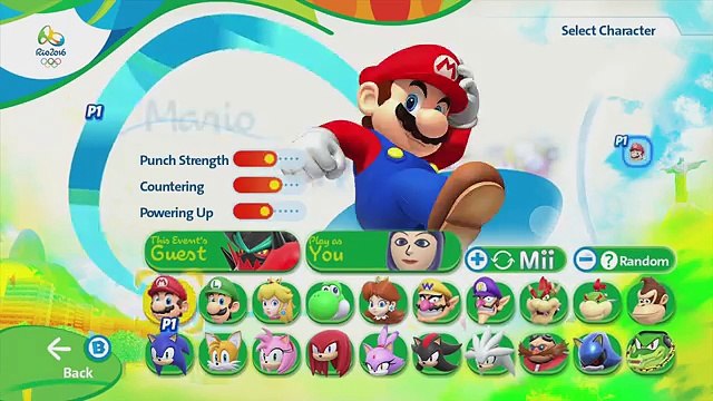 Mario & Sonic at the Rio 2016 Olympic Games (Wii U) - Boxing All Charers Gameplay