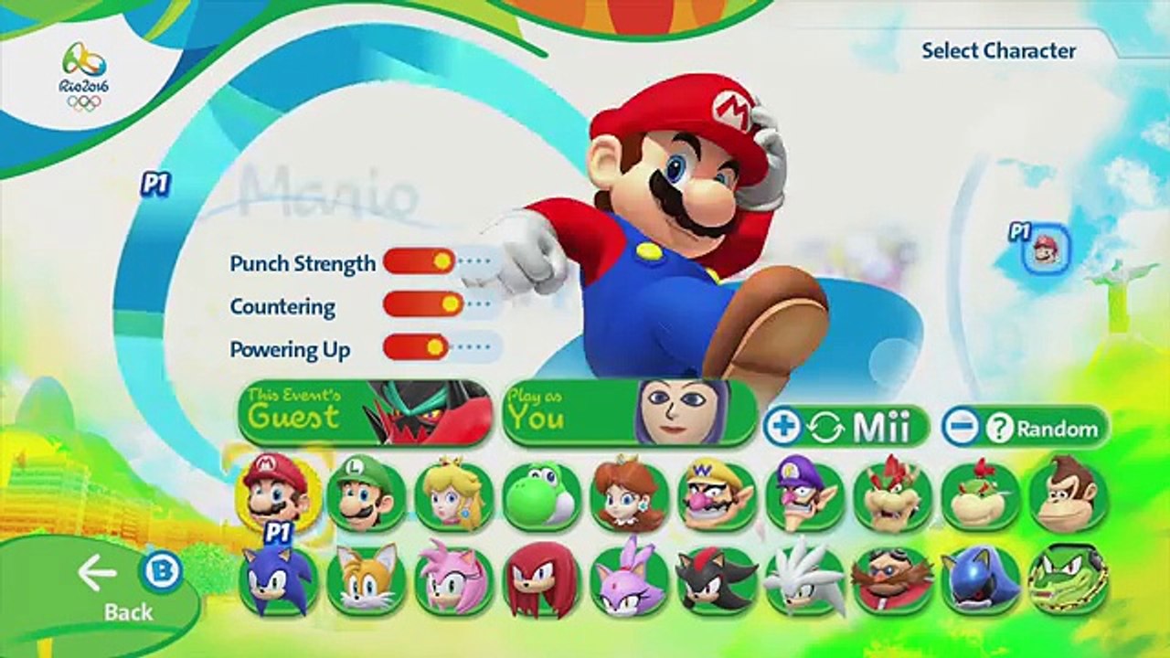 Mario & Sonic at the Rio 2016 Olympic Games (Wii U) - Boxing All Charers Gameplay