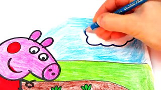 Peppa Pig Sends a letter to Santa Claus Coloring Book Pages Video For Kids