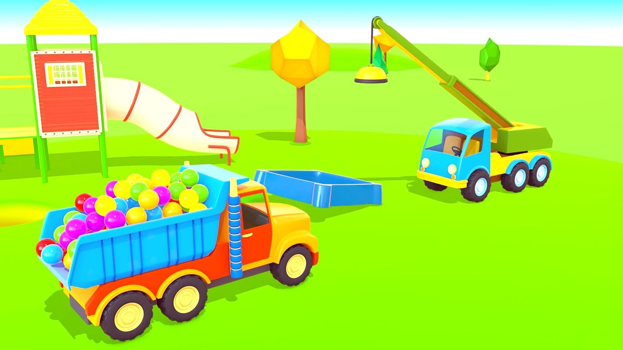 Cartoons and videos for kids. Helper cars #4. A playground for cars. Truck cartoon  on #KidsFirstTV-oE10q-aspTg