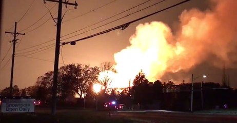 Fire Burns at Gas Main in Auburn Hills, Michigan