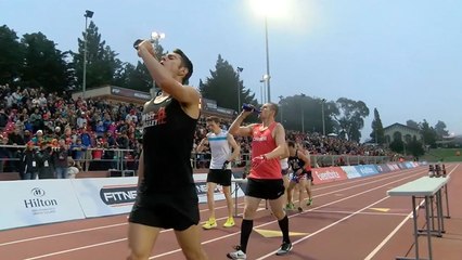 Runner Drinks Beer Before Each Race Lap