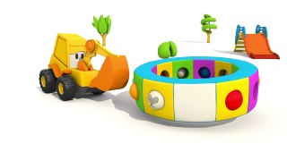 Car cartoon. Excavator Max &Leo the truck. Carousel sports equipment. Educational video #KidsFirstTV-9iKwxKThyeg