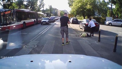 Suicide, insurance scam, or just stupid. Kid runs into traffic and gets hit.