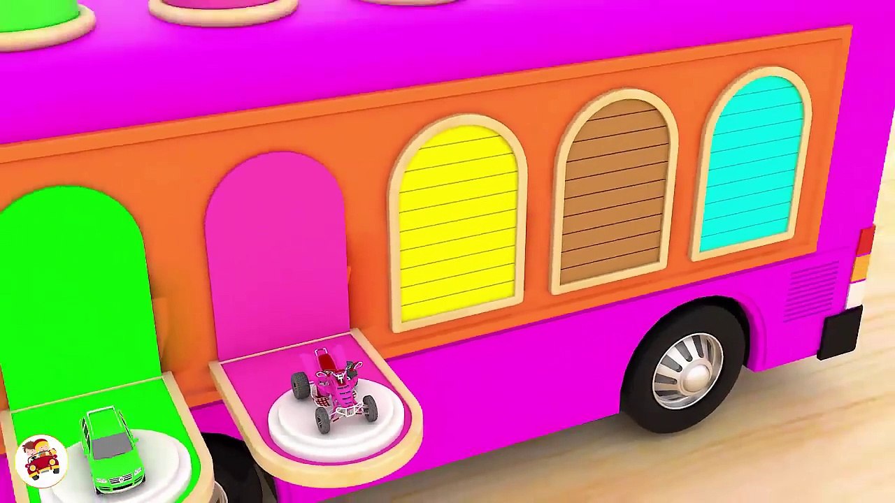 Learn Colors with Pacman Kids Bus for Children- Color Learning Video ...