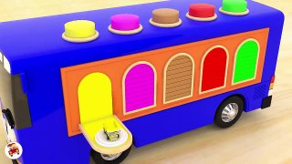Learn Colors with Pacman Kids Bus for Children- Color Learning Video for Toddlers