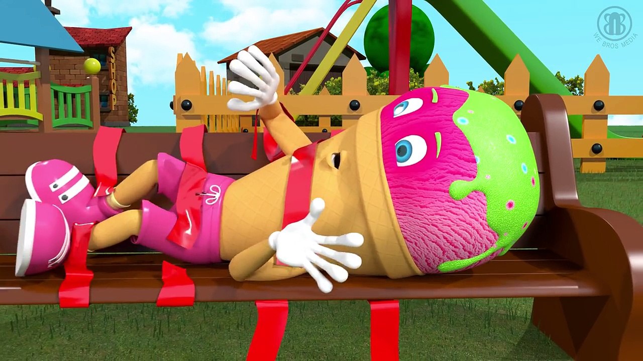 Learn colors with 3D Color STICKY TAPE - 3D Funny Baby Ice cream Man