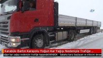 Karabük-Bartın Karayolu Yoğun Kar Yağışı Nedeniyle Trafiğe Kapandı