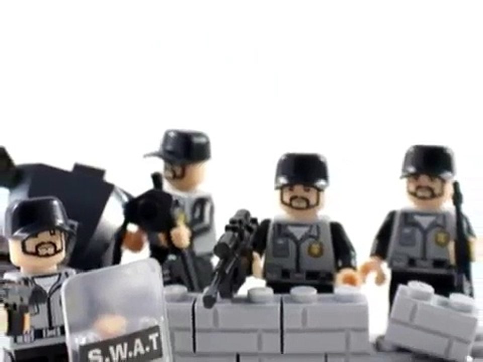 Police SWAT Truck with Armed Minifigures and Motorcycle Building Block Toy-n36Lw04p9OY