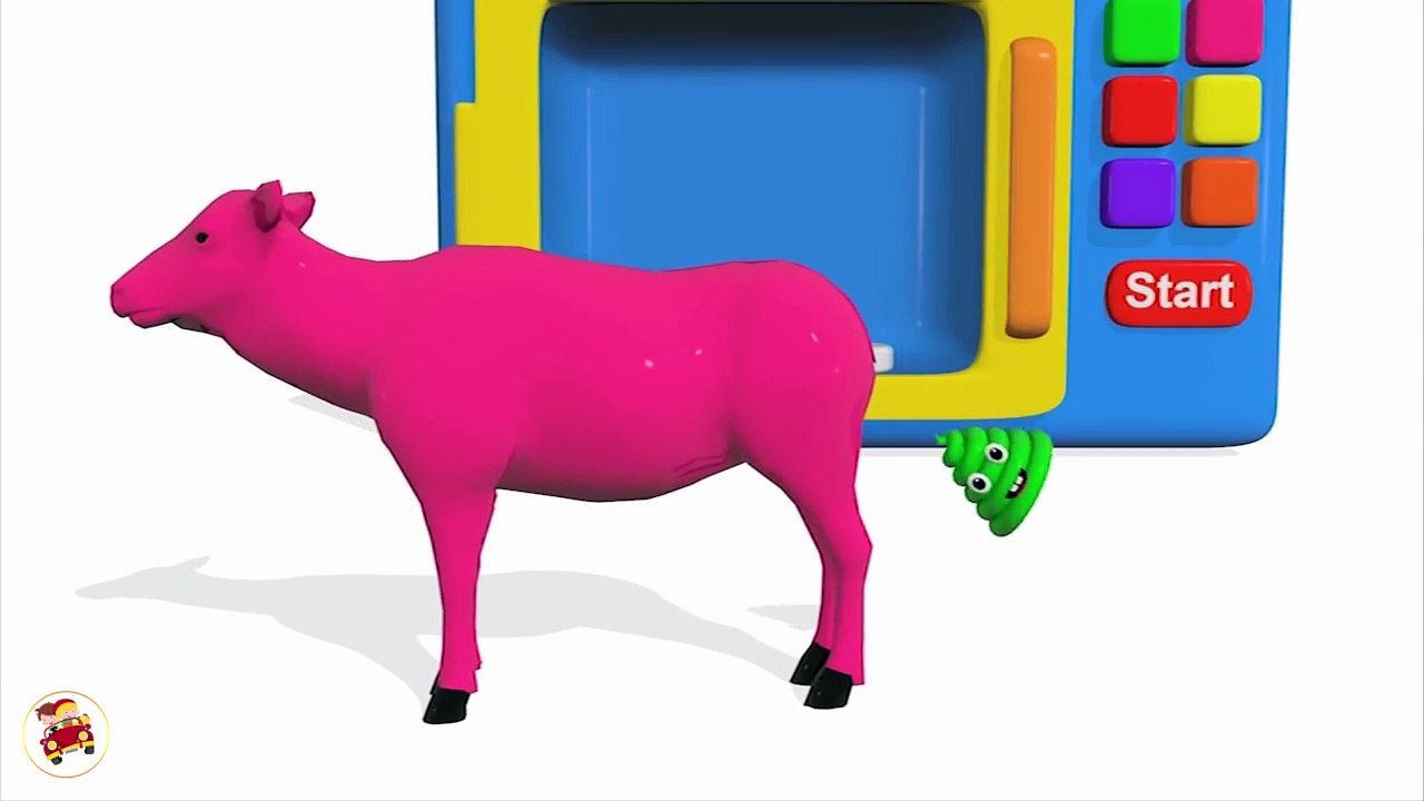 Learn Colors With Animals Toilet Poop For Children - Colors With Microwave Oven