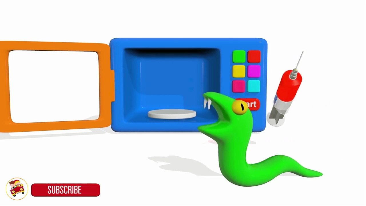 Learn Colors With Microwave Oven Toy and Snake Coloring for Children - Colors for Kids Toddlers