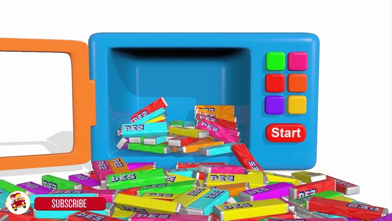 Learn Colors With PEZ Candy Dispenser Surprise Eggs for Children Mickey Mouse