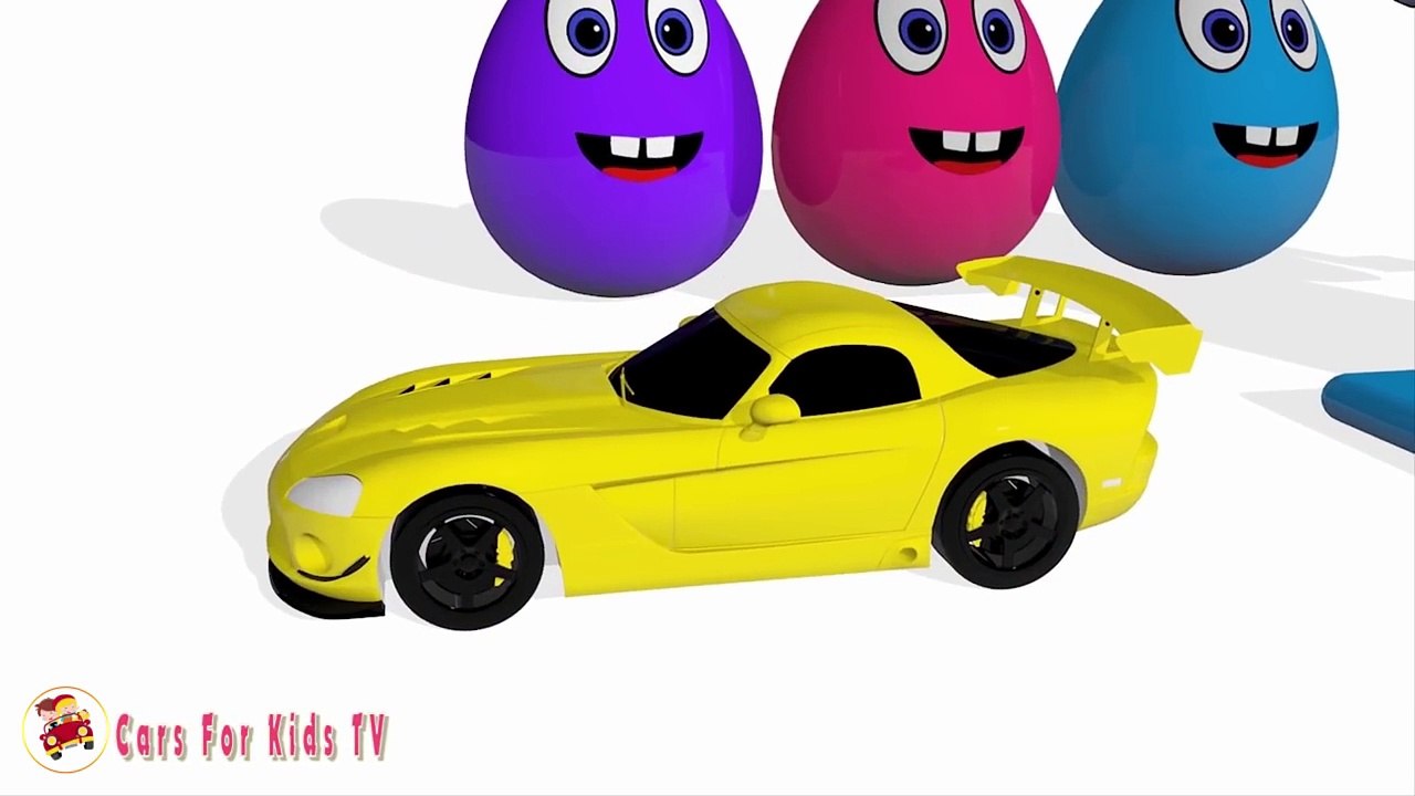 Learn Colors with Surprise Eggs Cars Making Machine Toy Appliance - Colours with Vehicles