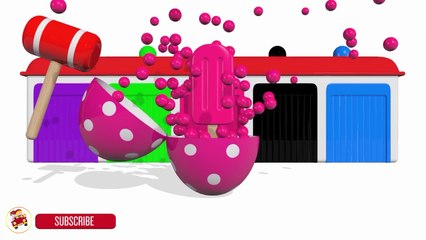 Teach Kids Colors With Surprise Eggs Ice Cream - Learning Video For Kids