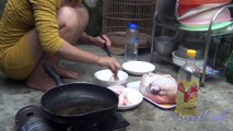 Beautiful Girl cooking chicken legs and chest in my village