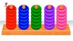 Learn Colors and Numbers 1 - 10 with Wooden Toys Colour Stacking Rings - Preschool Learning Videos