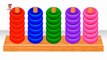 Learn Colors and Numbers 1 - 10 with Wooden Toys Colour Stacking Rings - Preschool Learning Videos