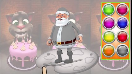 ✿ Learn Colors   Santa Claus Talking Tom Cat for Children to learn   Kids Children Learning Video