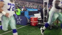 Dallas Cowboys get hyped up running onto field before Sunday Night Football