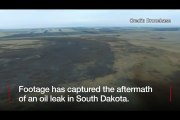 Dramatic drone footage shows US oil leak-BBC News