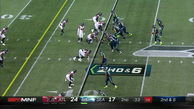 Russell Wilson puts Vic Beasley on skates, gains 14 yards on run