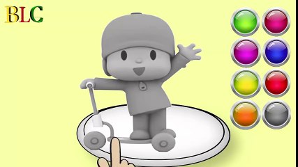 ✿Learn Colors with Talking Pocoyo Scooter Learning Color Animation for Baby Toddler Kid and Children