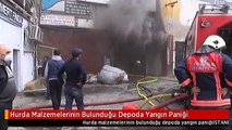 Hurda Malzemelerinin Bulunduğu Depoda Yangın Paniği