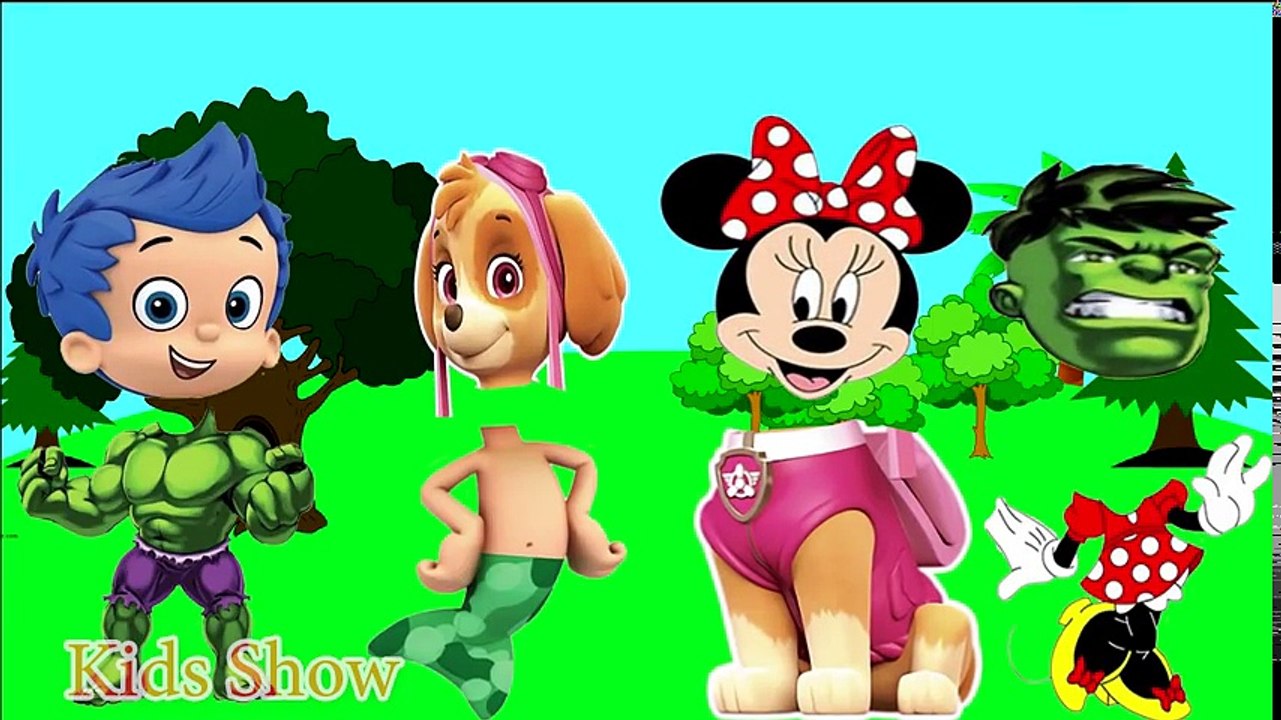 ✿ Wrong Heads Paw Patrol Mickey Mouse Bubble Guppies Superheroes Finger Family Nursery Rhymes ep.2