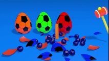 ✿ Learn Colors Soccer Balls With Surprise Egg and 3D Magic Ice Cream For Children and Toddlers Kids