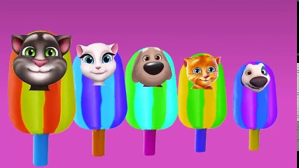 ✿Learn Colors With Talking Pocoyo and Minions Talking Tom Finger Family Song For Kid