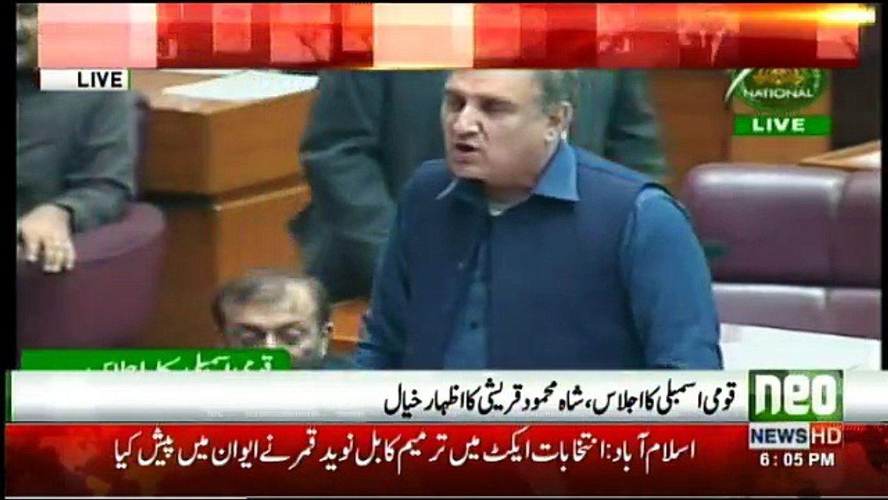 Shah Mehmood Qureshi Complete Speech National Assembly - 21st November 2017