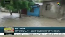 Fuertes lluvias causan el desborde de río en La Guajira colombiana