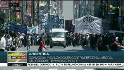 下载视频: Sindicatos argentinos convocan marcha contra reforma laboral de Macri