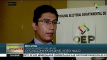 Oposición boliviana promueve el voto nulo en elecciones judiciales