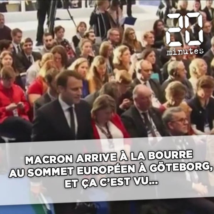 Macron arrive à la bourre au sommet européen à Göteborg, et ça s'est vu