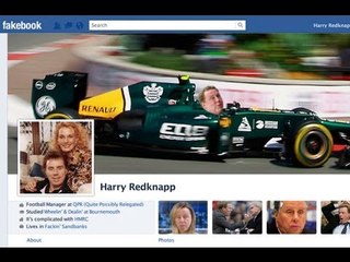 Harry Redknapp mocks Darren Bent and Geoff Shreeves on his Fakebook account*