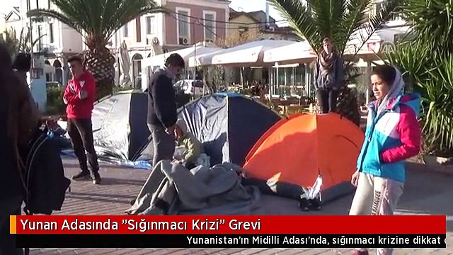 Yunan Adasında Sığınmacı Krizi Grevi