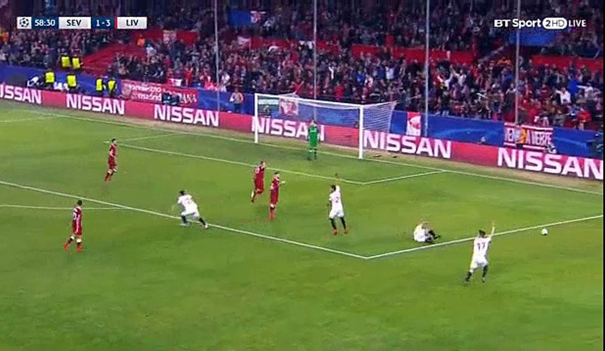 Sevilla 2 - 3  Liverpool 21/11/2017 Wissam Ben Yedder Super Penalty Goal 60' Champions League HD Full Screen .