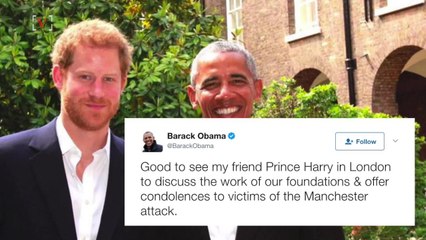 Obama and Prince Harry Discuss Manchester Attack During Kensington Palace Visit
