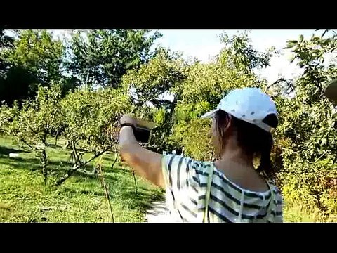 Cici Easter Shi and Bobby playing My Little Apple dance cover, UBC, Vancouver urban farm, BC, Canada, Cece Easter Xi Xie