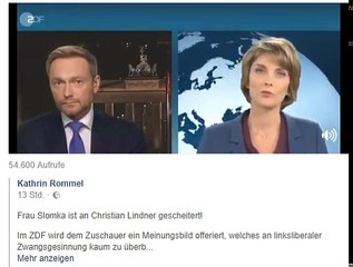 ZDF LÜGEN TV  SCHL.... SLOMKA GEGEN LINDNER (FDP) SATZ MIT X, WAR WOHL NIX