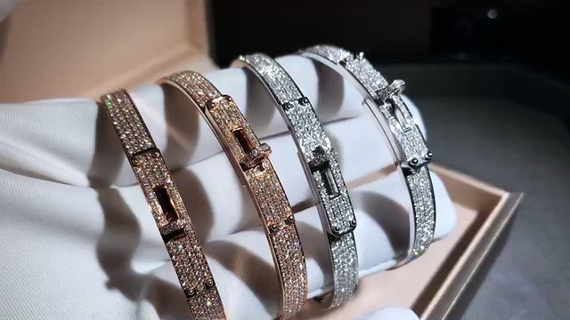 real gold and diamonds hermes bracelet