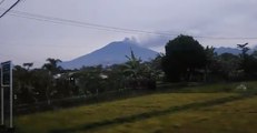 Smoke Pours from Mount Agung Volcano Following Eruption