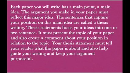 characteristics and format of thesis writing