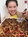 Cô gái ăn côn trùng, rết, bọ cạp một cách ngon lành khiến người xem nổi da gà