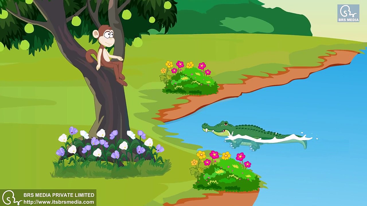 Hindi Animated Story - Bandar Aur Magarmach  |  बन्दर और मगरमच्छ | Monkey and Crocodile