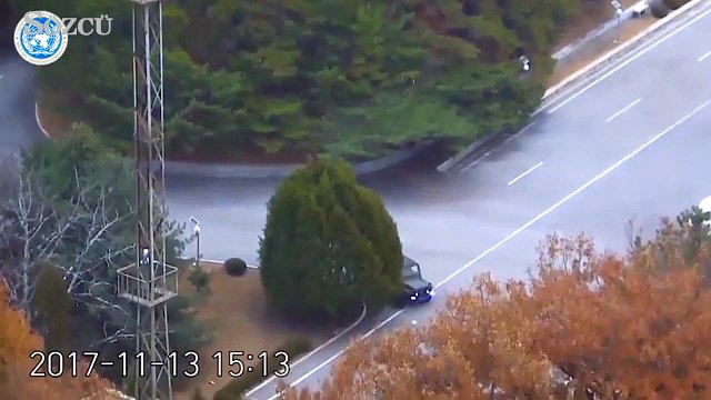 Kuzey Koreli askerin kaçış anı kamerada