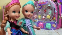 Anna and Elsa Toddlers Unboxing New Season 5 Shopkins 12 Pack Shoppie Elsa and Anna Frozen Dolls